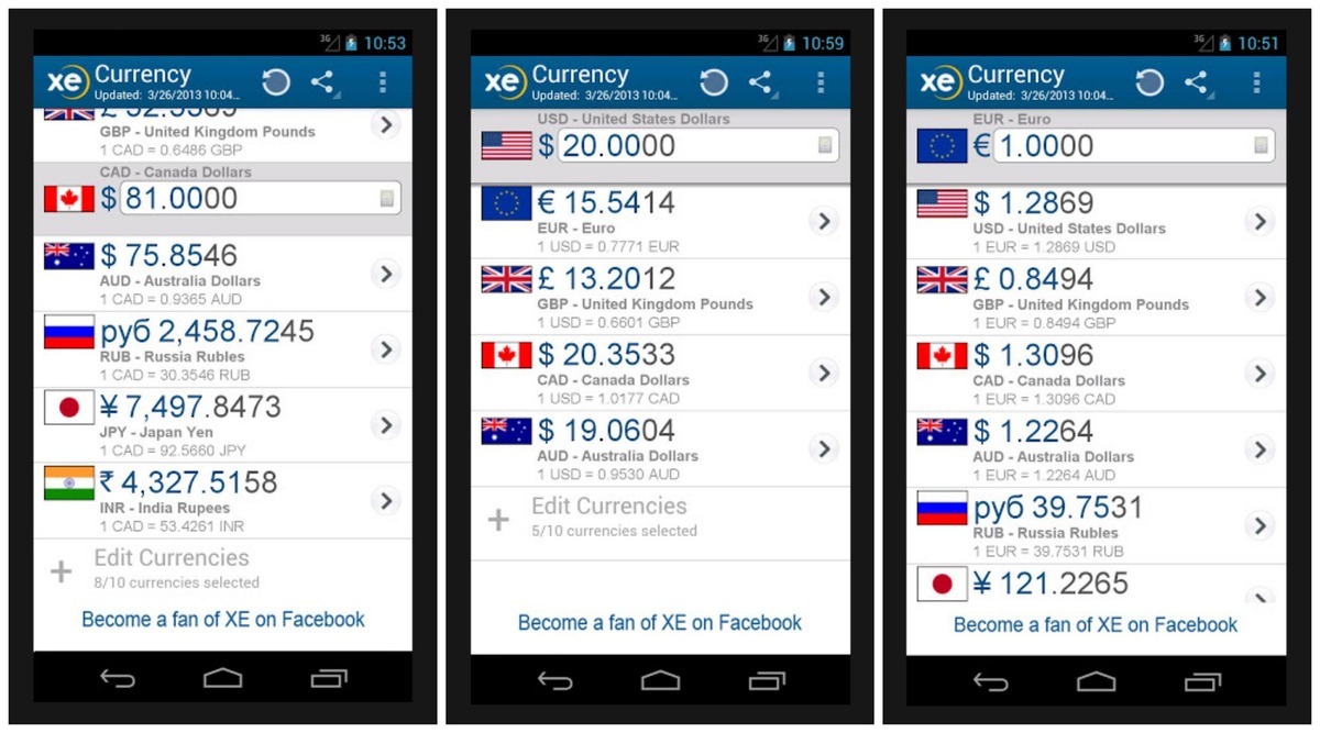xe currency converter download free